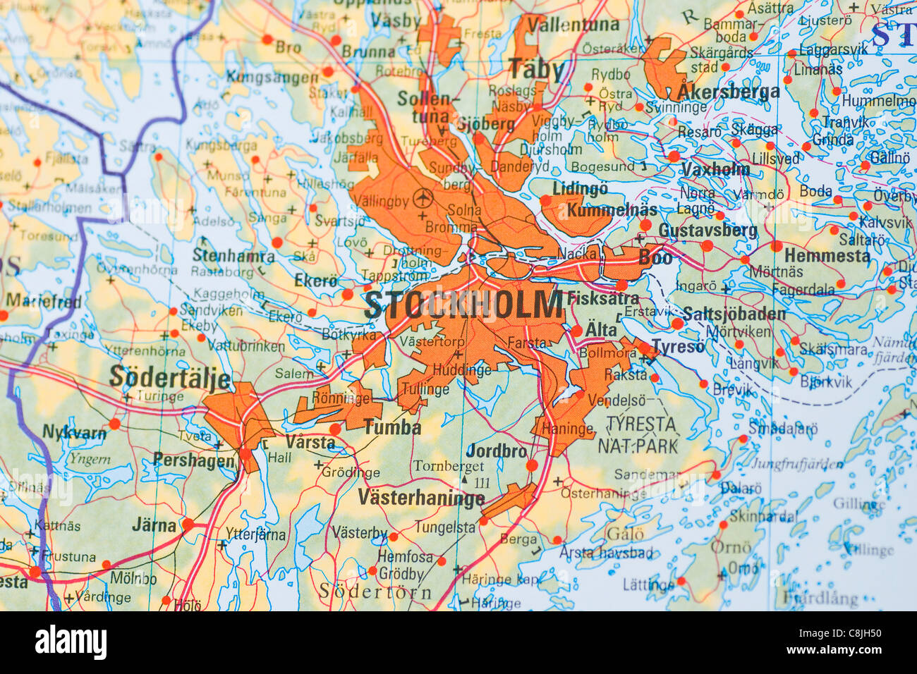 Street map Stockholm Sweden Sverige