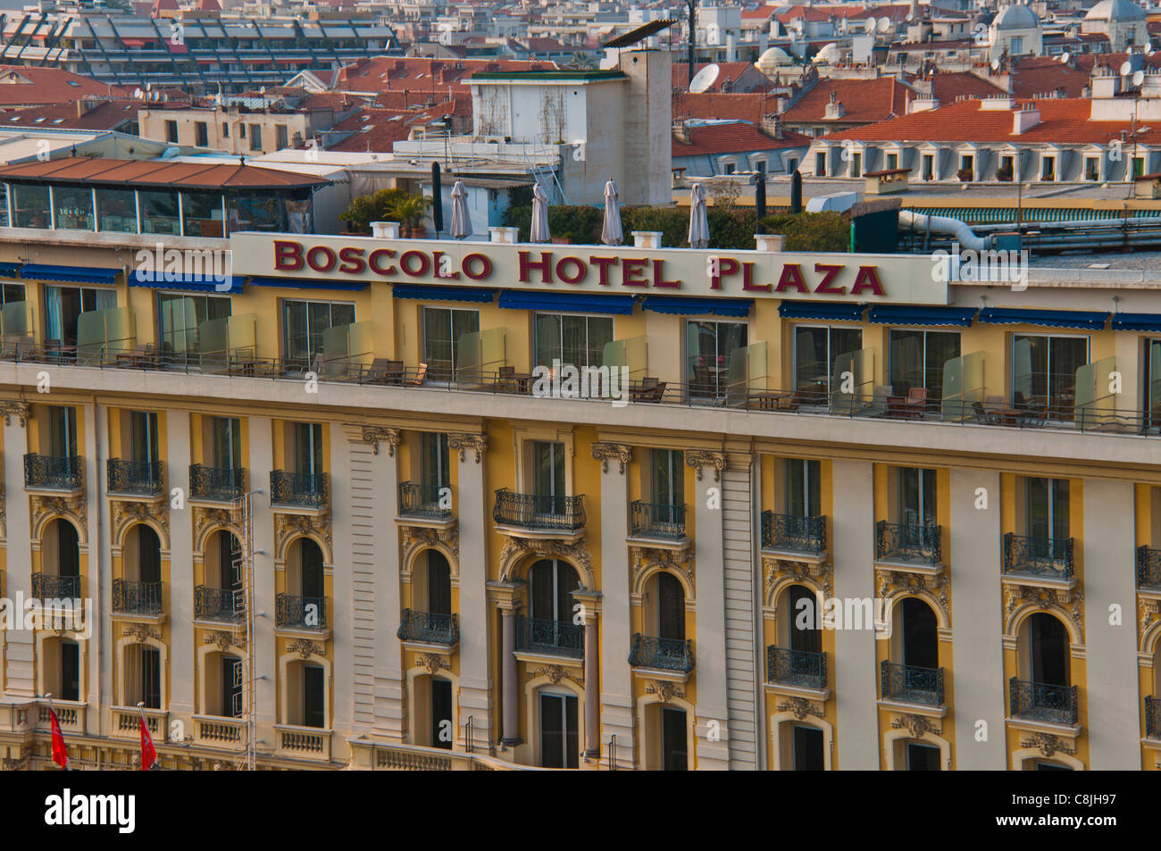 Nice France Boscolo Hotel Plaza Top With Cityscape Center Old Stock Photo Alamy
