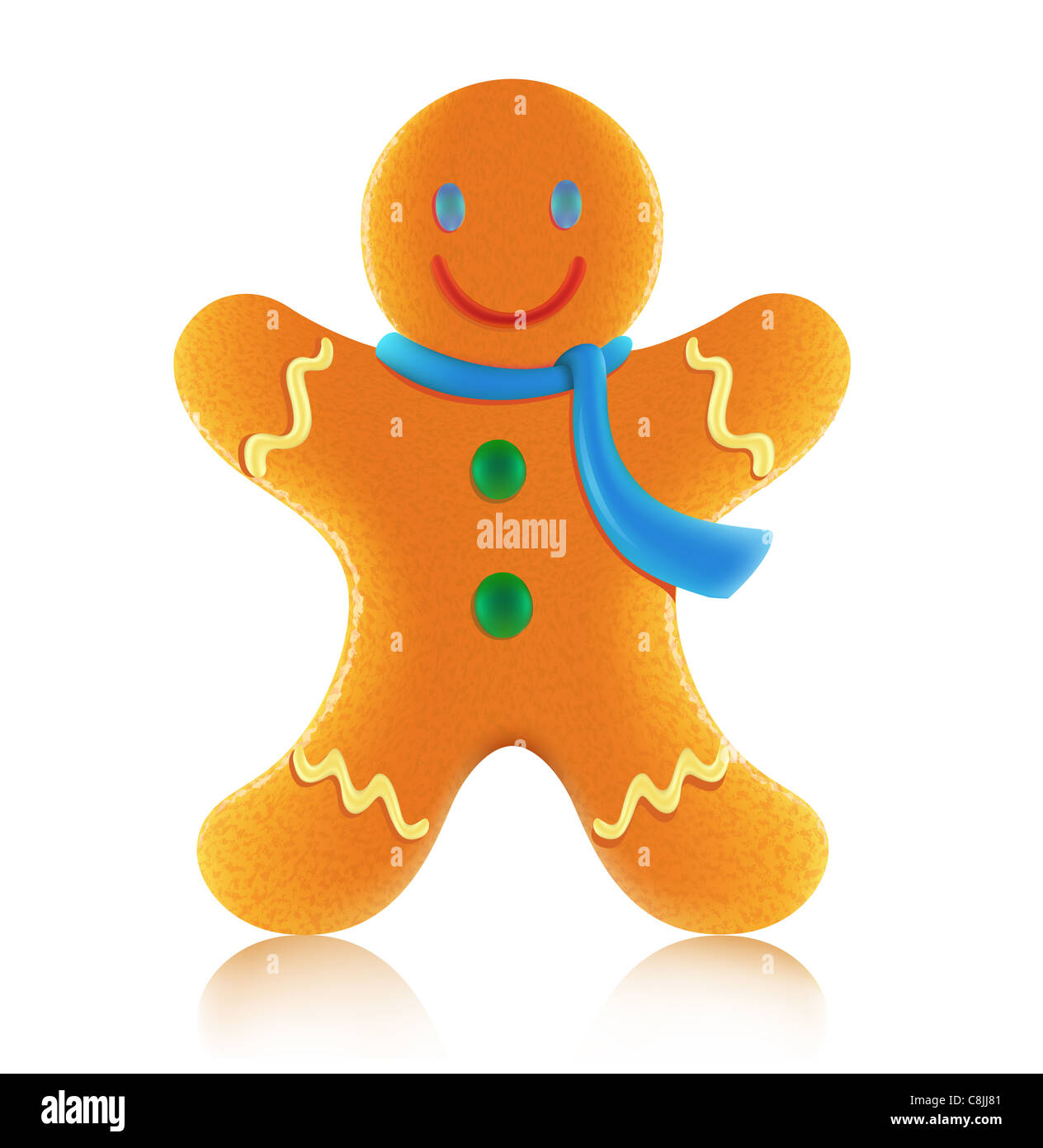 illustration of classic christmas gingerbread man cookie Stock Photo