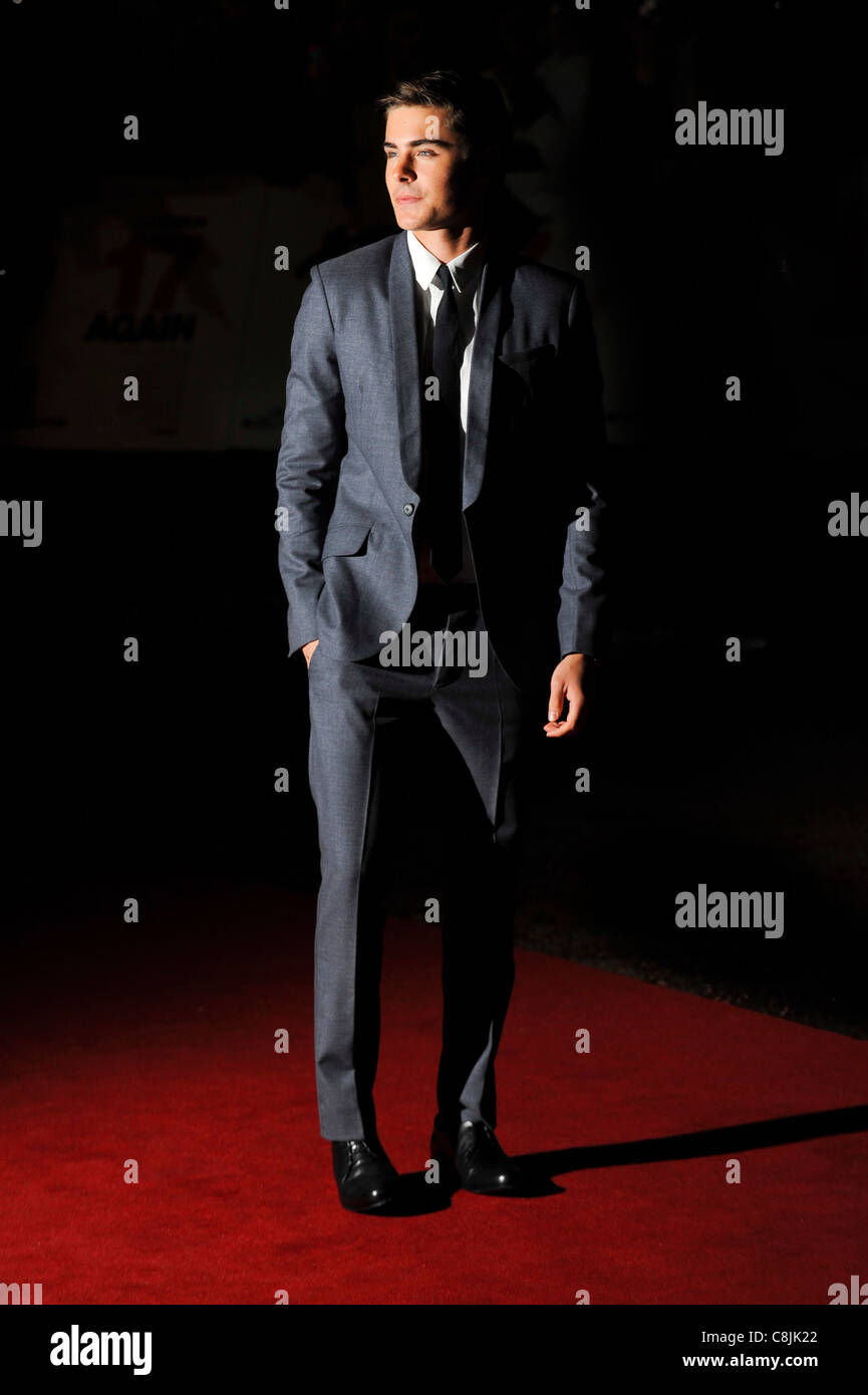 Zac Efron arrives for the UK premiere of '17 Again' at Leicester Square, London, 26th March 2009. Stock Photo