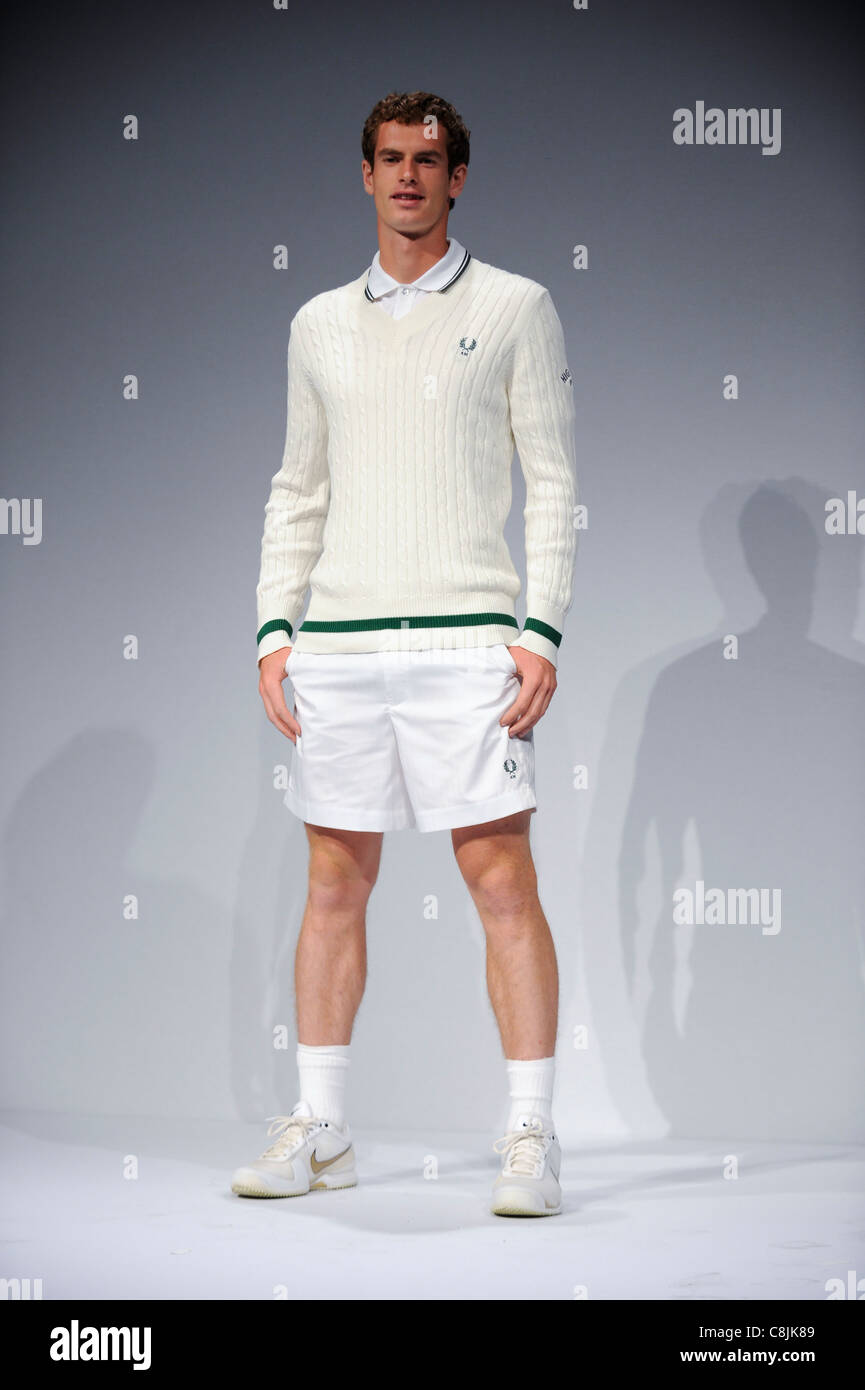 Andy Murray unveils the new Fred Perry designed Wimbledon tennis outfit, at  the Tramshed, London, 15th June 2009 Stock Photo - Alamy