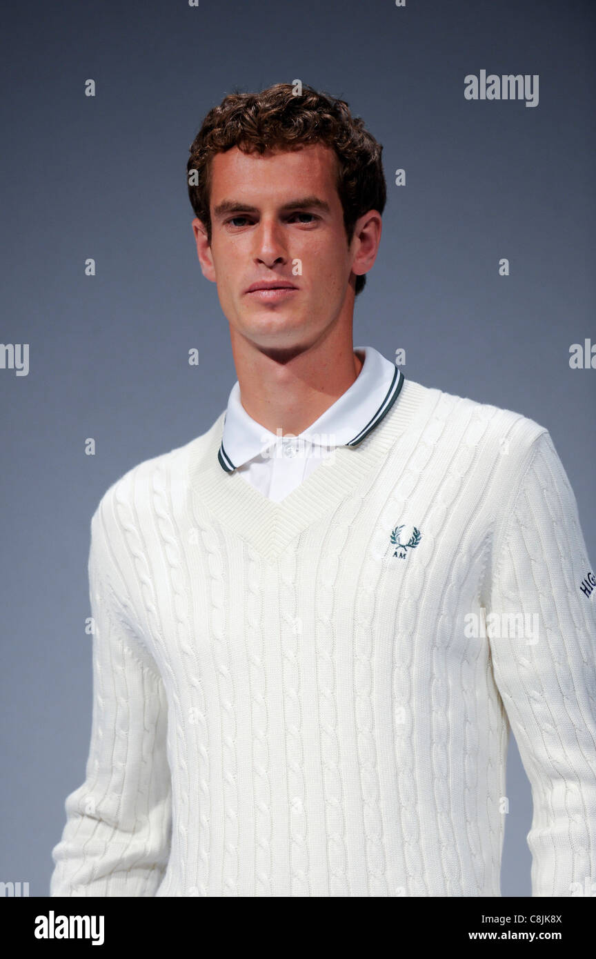 Andy Murray unveils the new Fred Perry designed Wimbledon tennis outfit, at  the Tramshed, London, 15th June 2009 Stock Photo - Alamy