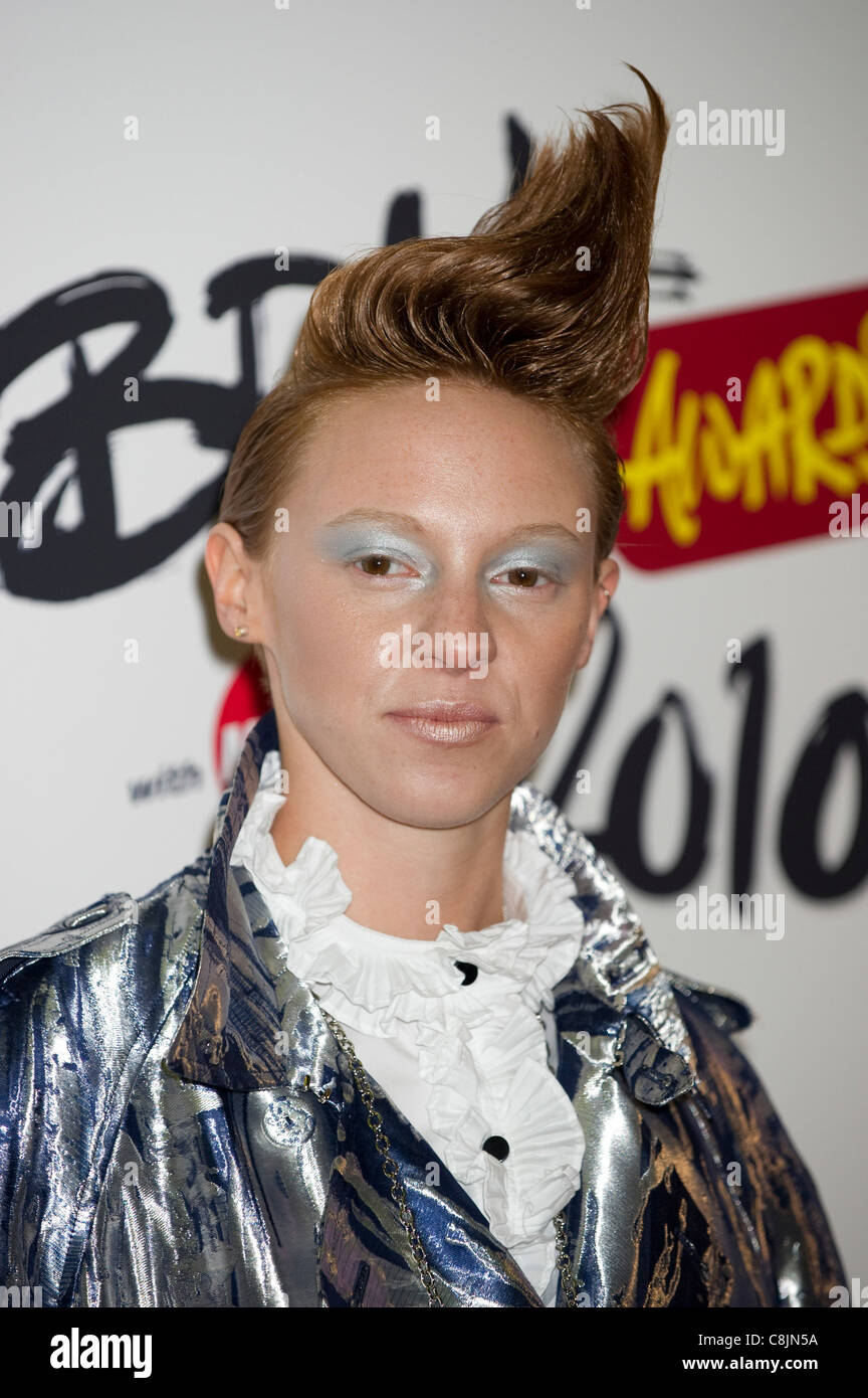 La Roux Attends The Brit Awards 2010 Nominations At The 02 London