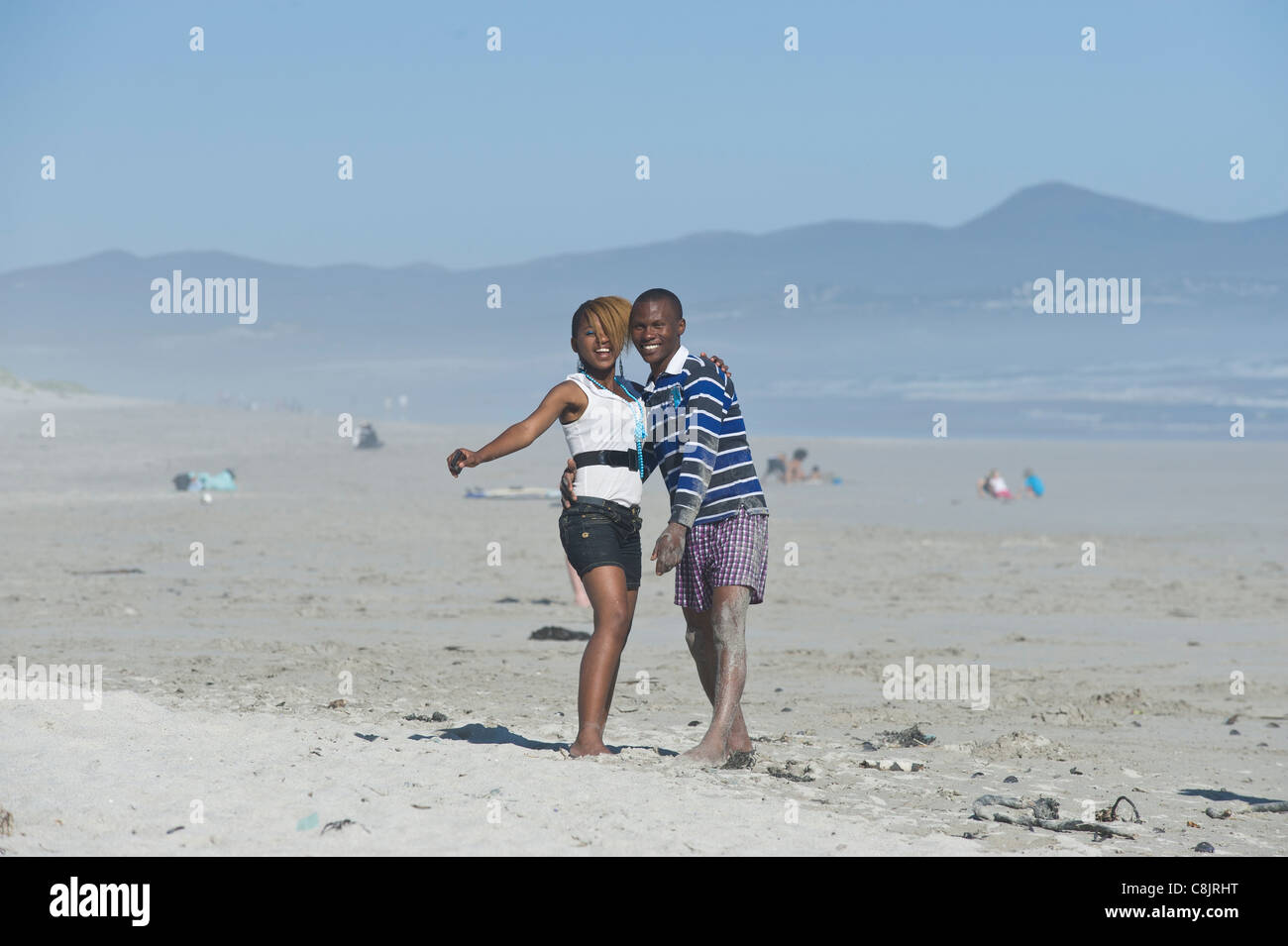 Teenager friends on Grotto Beach Western Cape South Africa Stock Photo