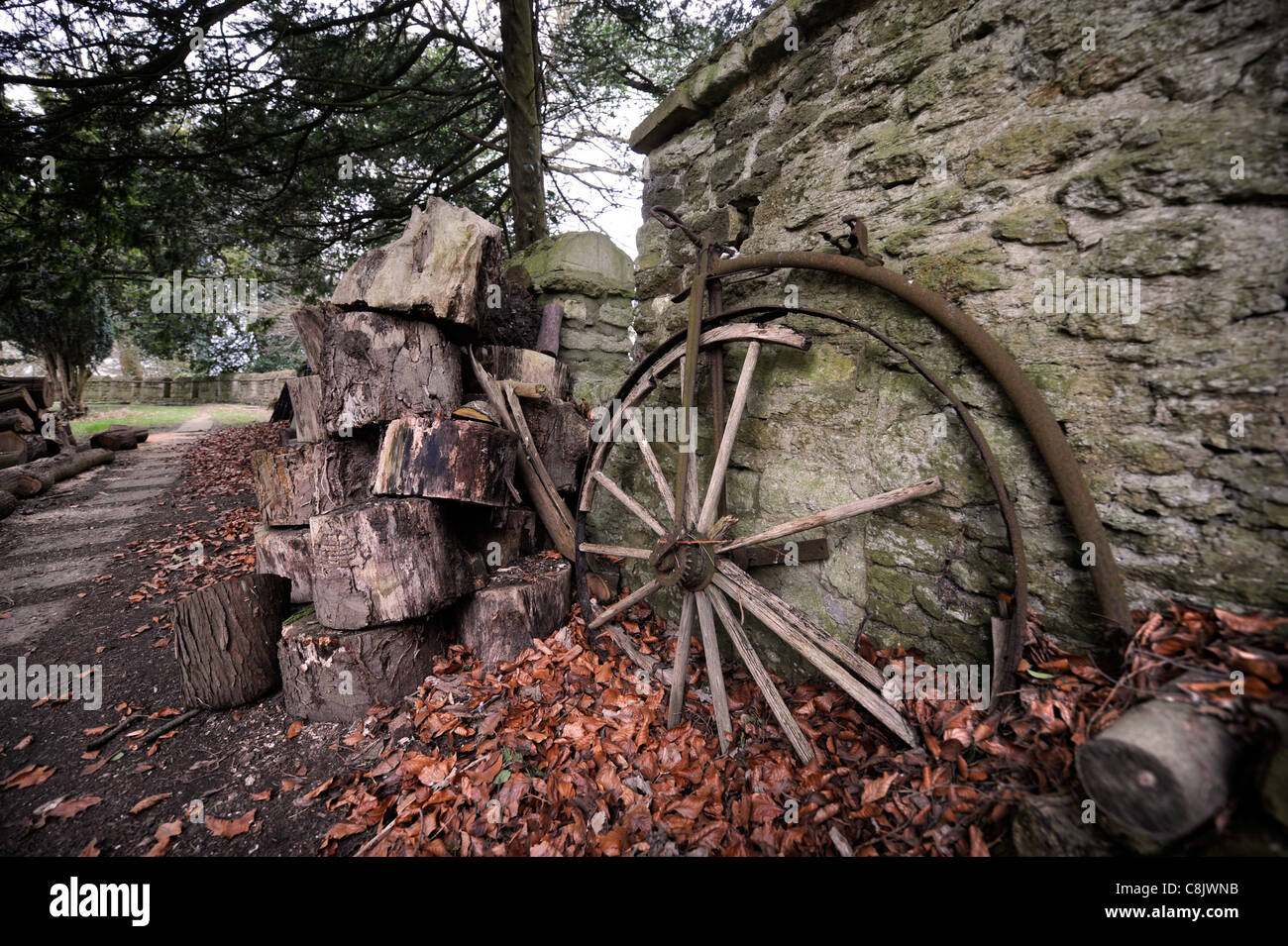 An old Penny Farthing left rusting by a garden wall UK Stock Photo - Alamy
