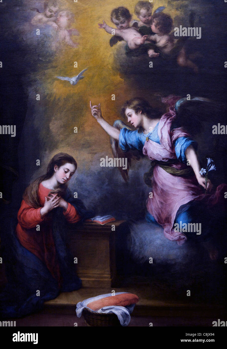 The Annunciation, by Bartolome Esteban Murillo, Wallace Collection, London, England, UK, United Kingdom, GB, Great Britain, Stock Photo