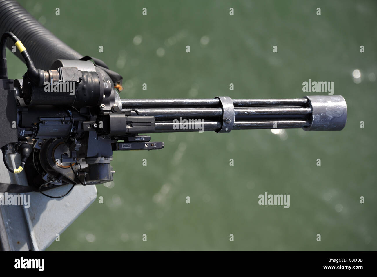 Minigun. Gattling gun for air defence Stock Photo