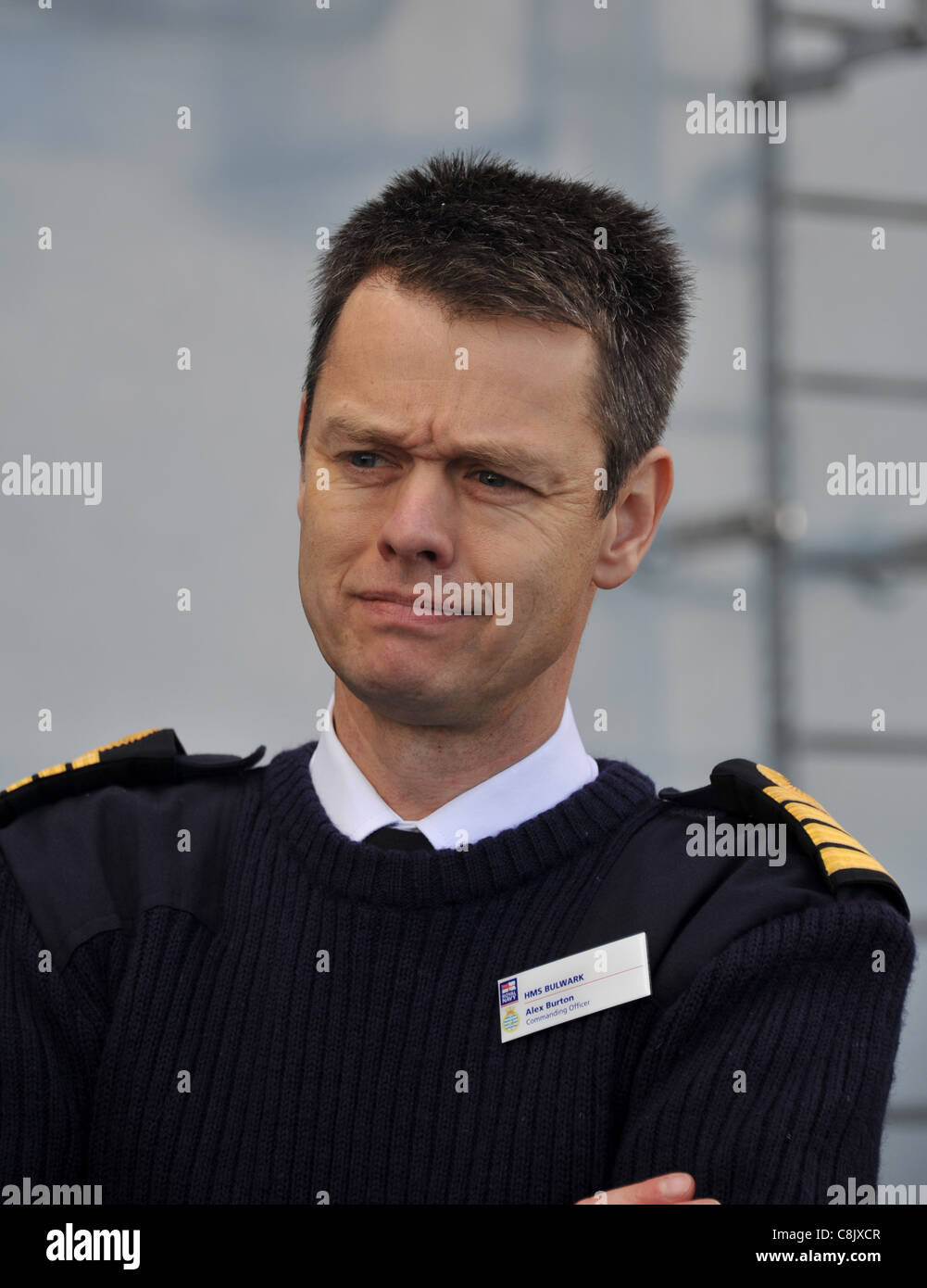 The Commanding Officer of HMS Bulwark Captain Alex Burton. UK Stock Photo -  Alamy