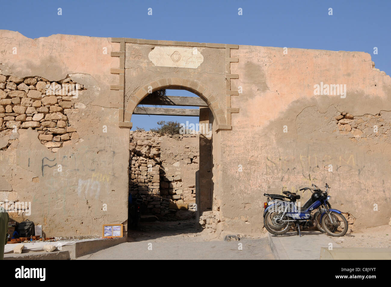 Gate of the old casbah of Agadir on a hill near the modern city. It was