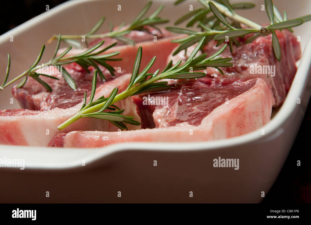 british organic lamb chops Stock Photo