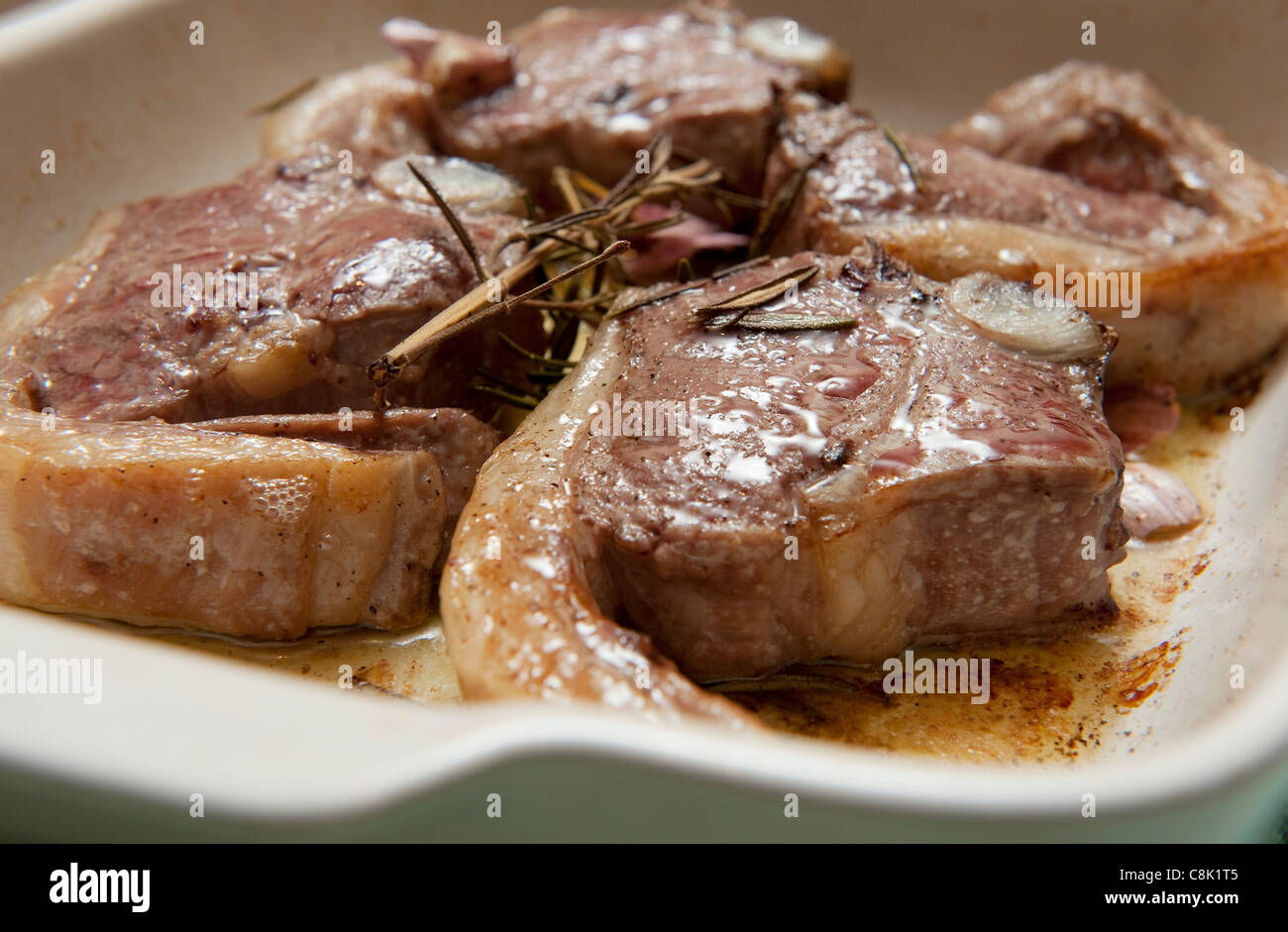 british organic lamb chops Stock Photo Alamy