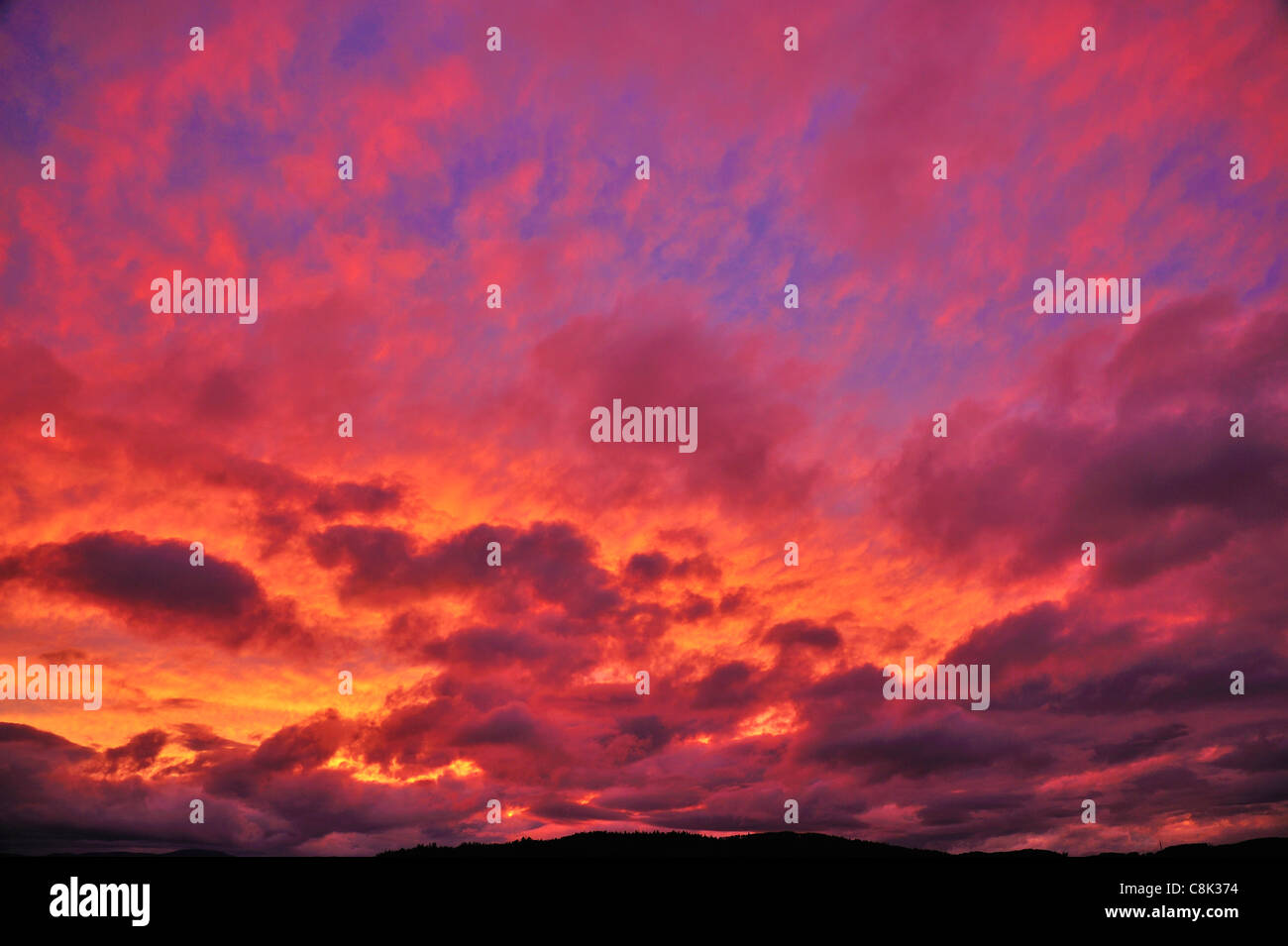 A beautiful British Columbia sunset. Stock Photo