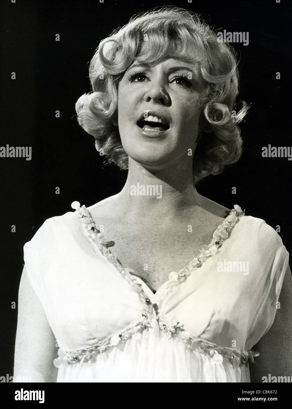KATHY KIRBY (1928-2010) English pop singer on ITC's TV  programme 'Showtime' in 1968 Stock Photo