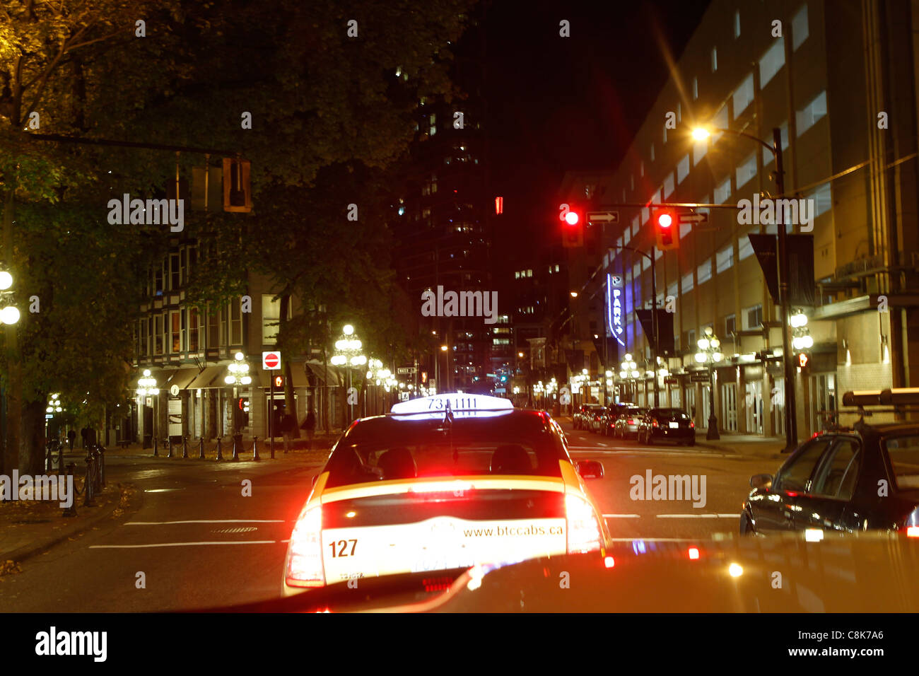 Blurry night city lights from a car while driving Stock Photo Alamy