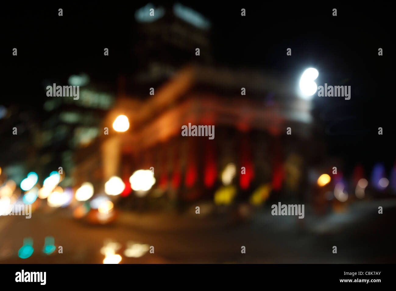 Blurry night city lights from a car while driving Stock Photo Alamy