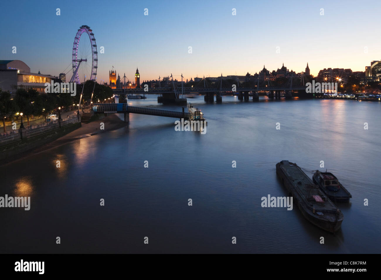 River thames at dusk; London; England Stock Photo