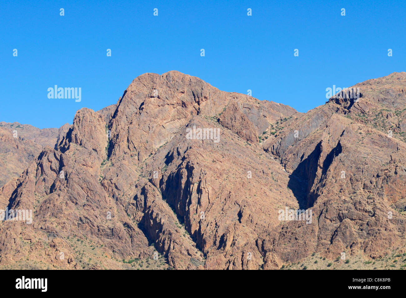 Lion's Face Rock Formation above the Village of Asgaour, Ameln Valley, near Tafraoute, Morocco Stock Photo