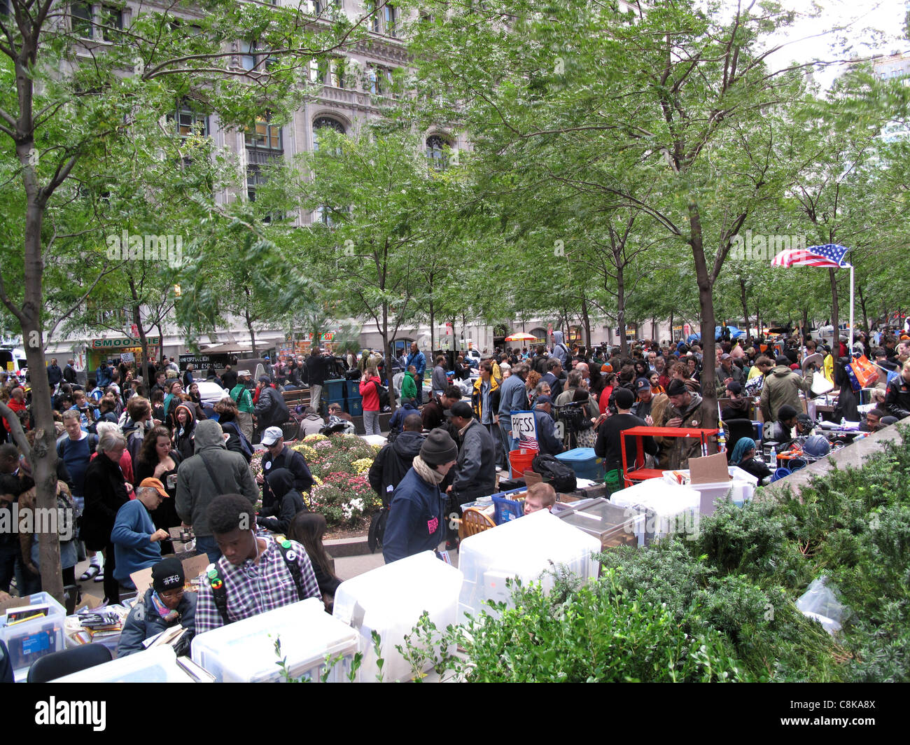 Occupy Wall Street at Zuccotti Park in New York City, NY Stock Photo