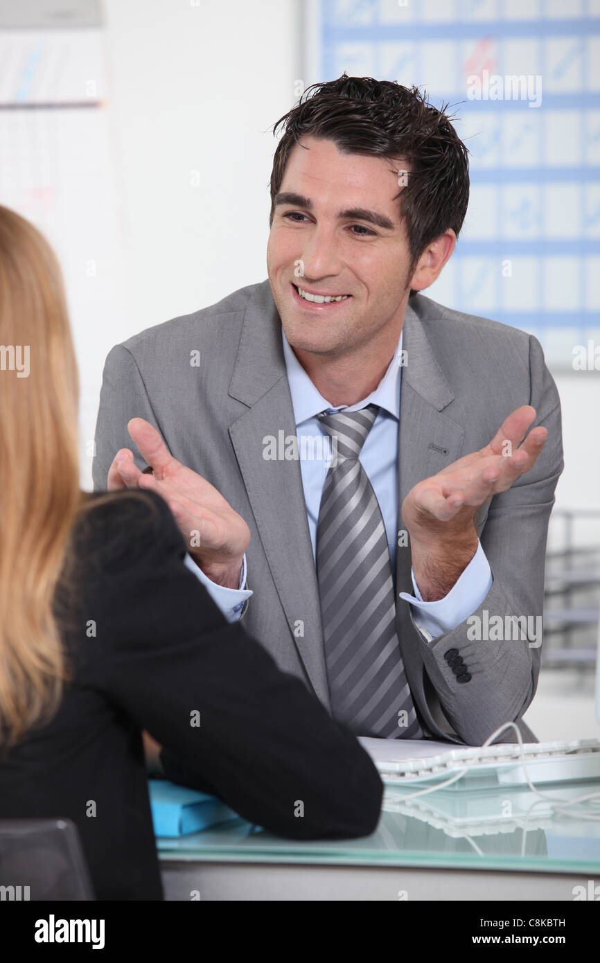 Bank manager client 2 people hi-res stock photography and images - Alamy