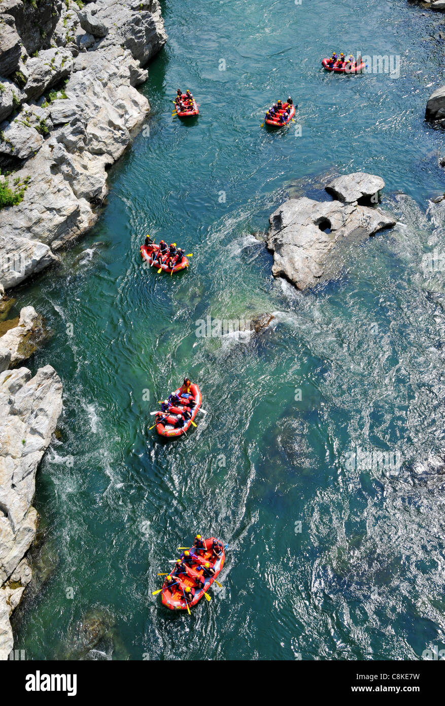 Japanese Life Raft River Rafting in japan Stock Photo - Alamy