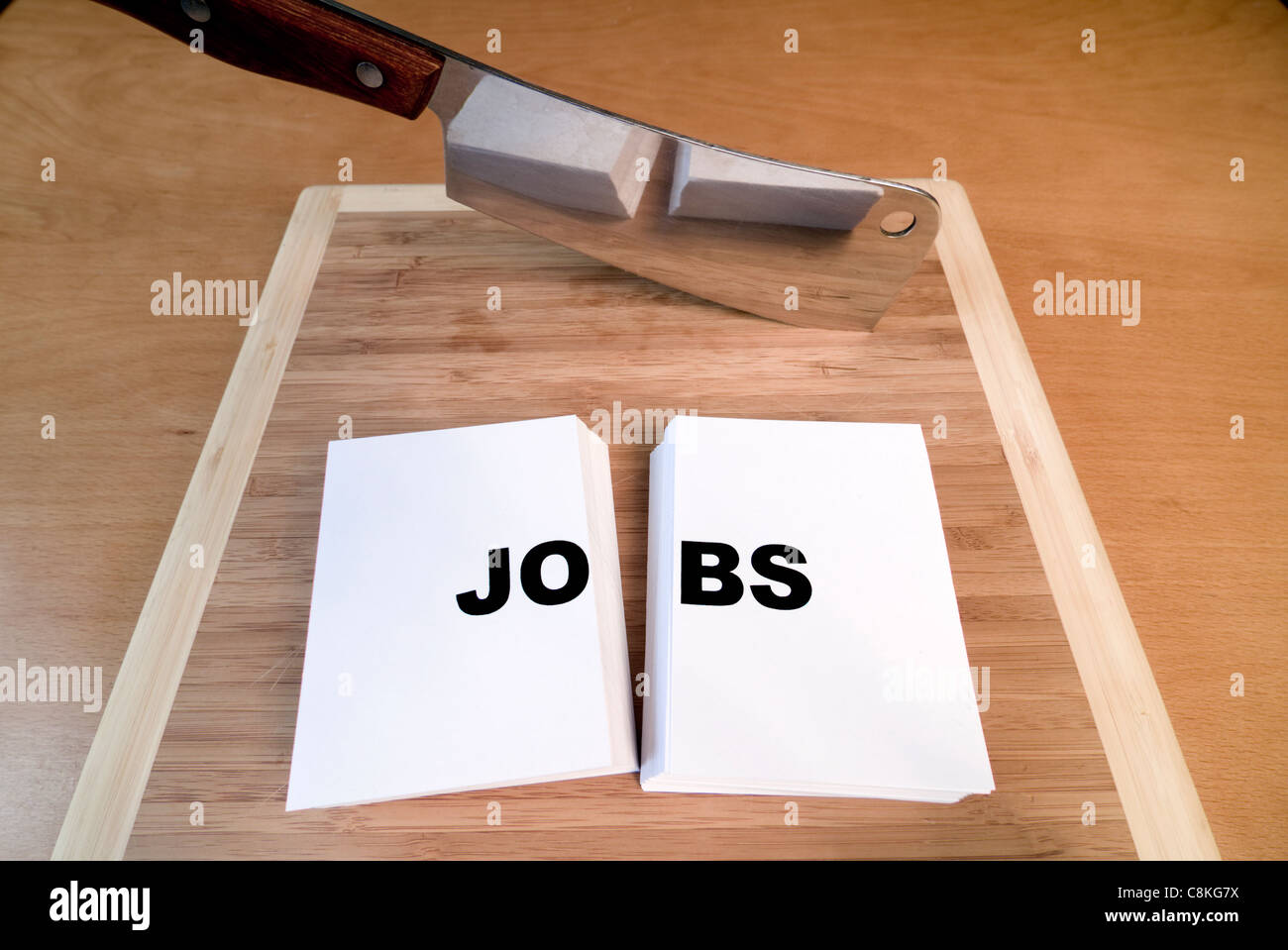 Cutting jobs with a cleaver and cutting board Stock Photo Alamy