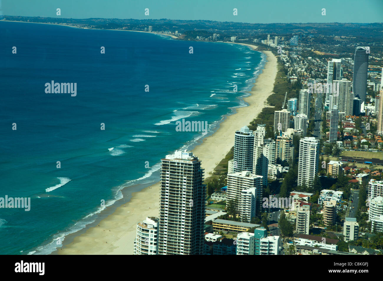 The Surfer's Paradise area of the Gold Coast in Queensland Australia Stock Photo