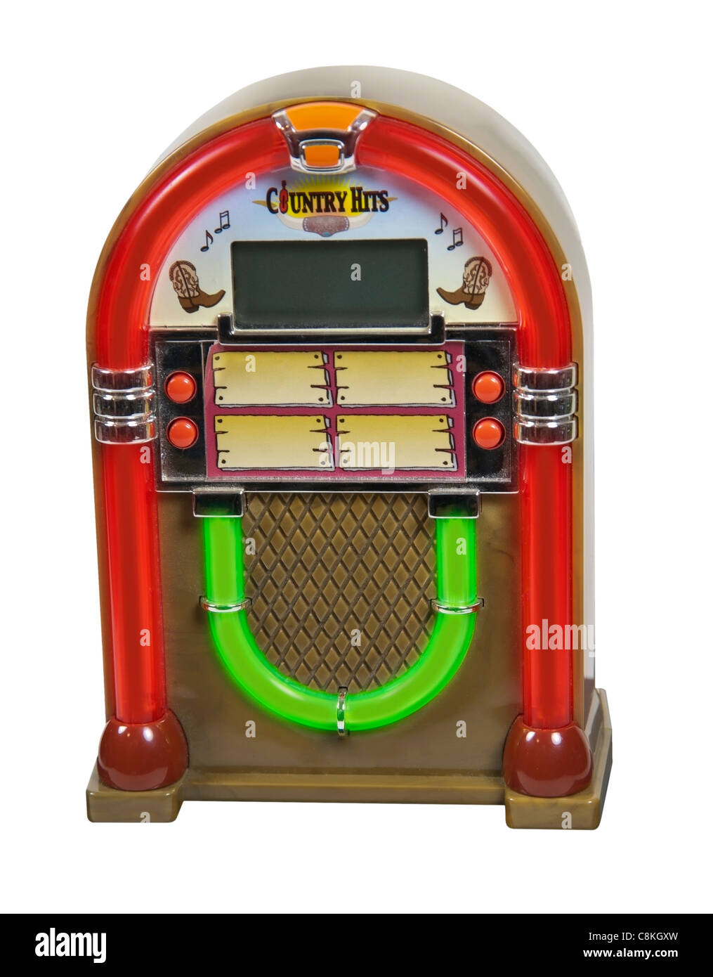 Old fashioned jukebox used to play records - path included Stock Photo