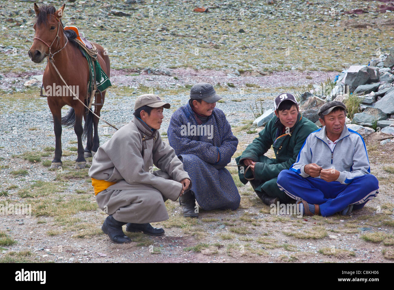 A group of Mongolian nomads taking a break in Mongolia Stock Photo - Alamy, image size:1300x956