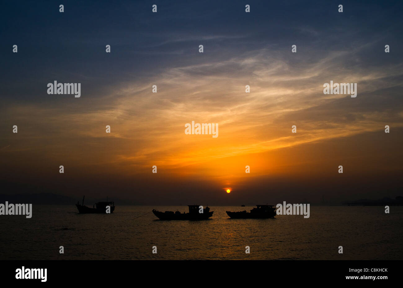Sunset over the south China sea. Stock Photo