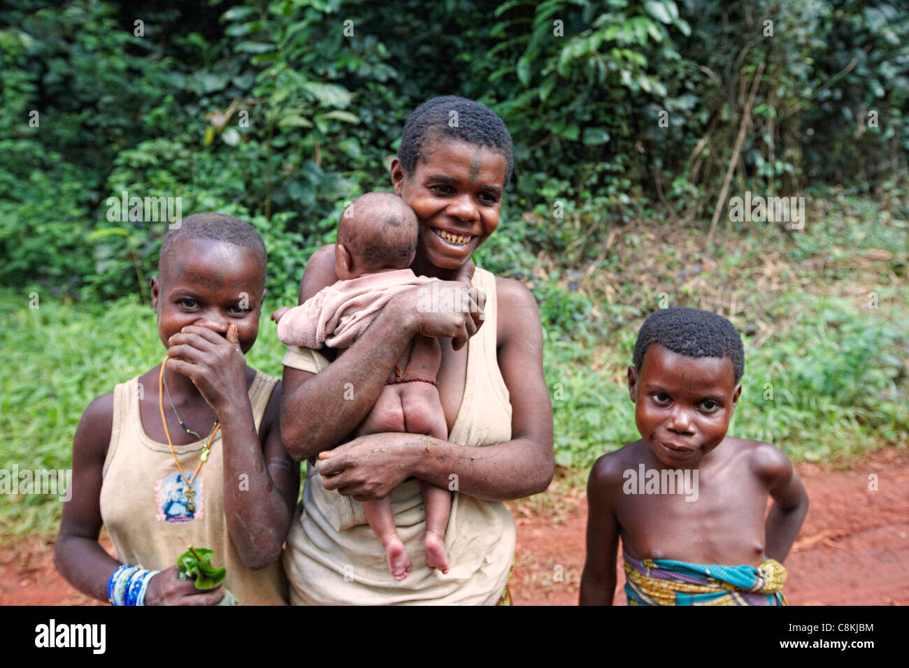 Baaka Pygmies, Dzanga Sangha Reserve, Central African Republic, Africa Stock Photo