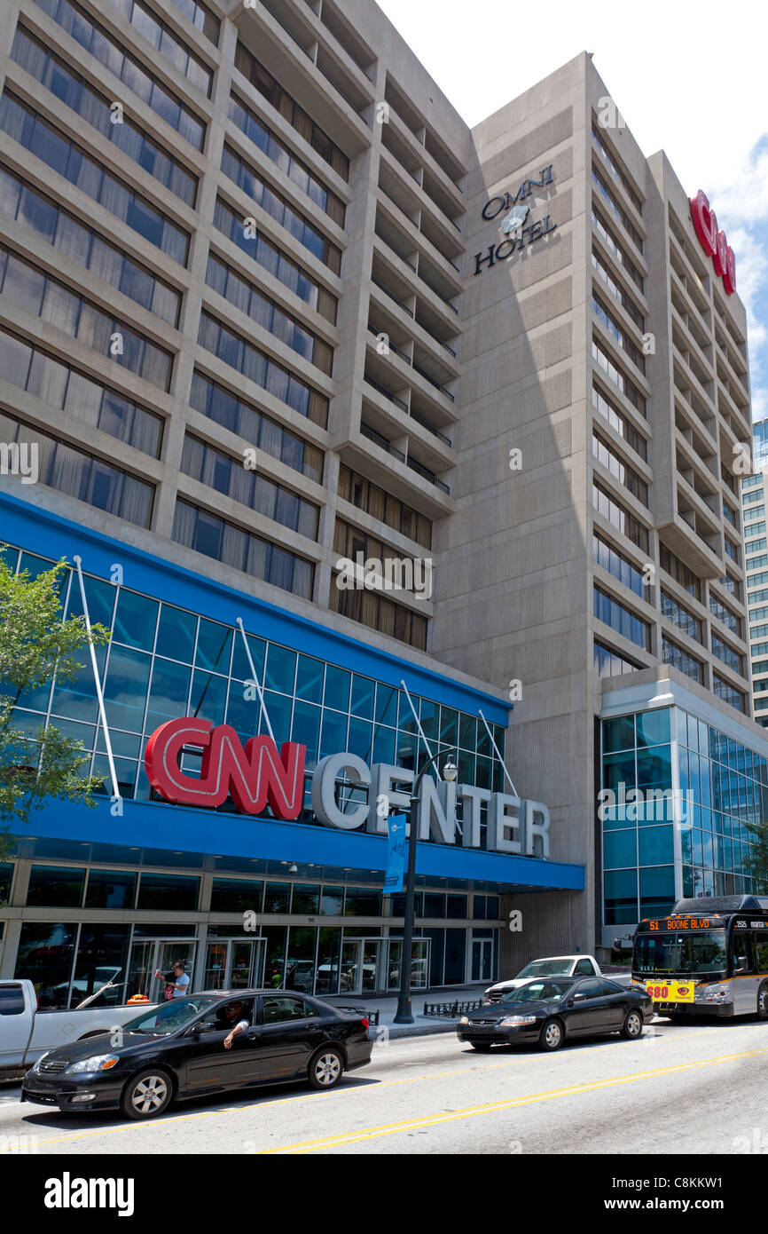 CNN Center and Omni Hotel in Atlanta, Georgia Stock Photo