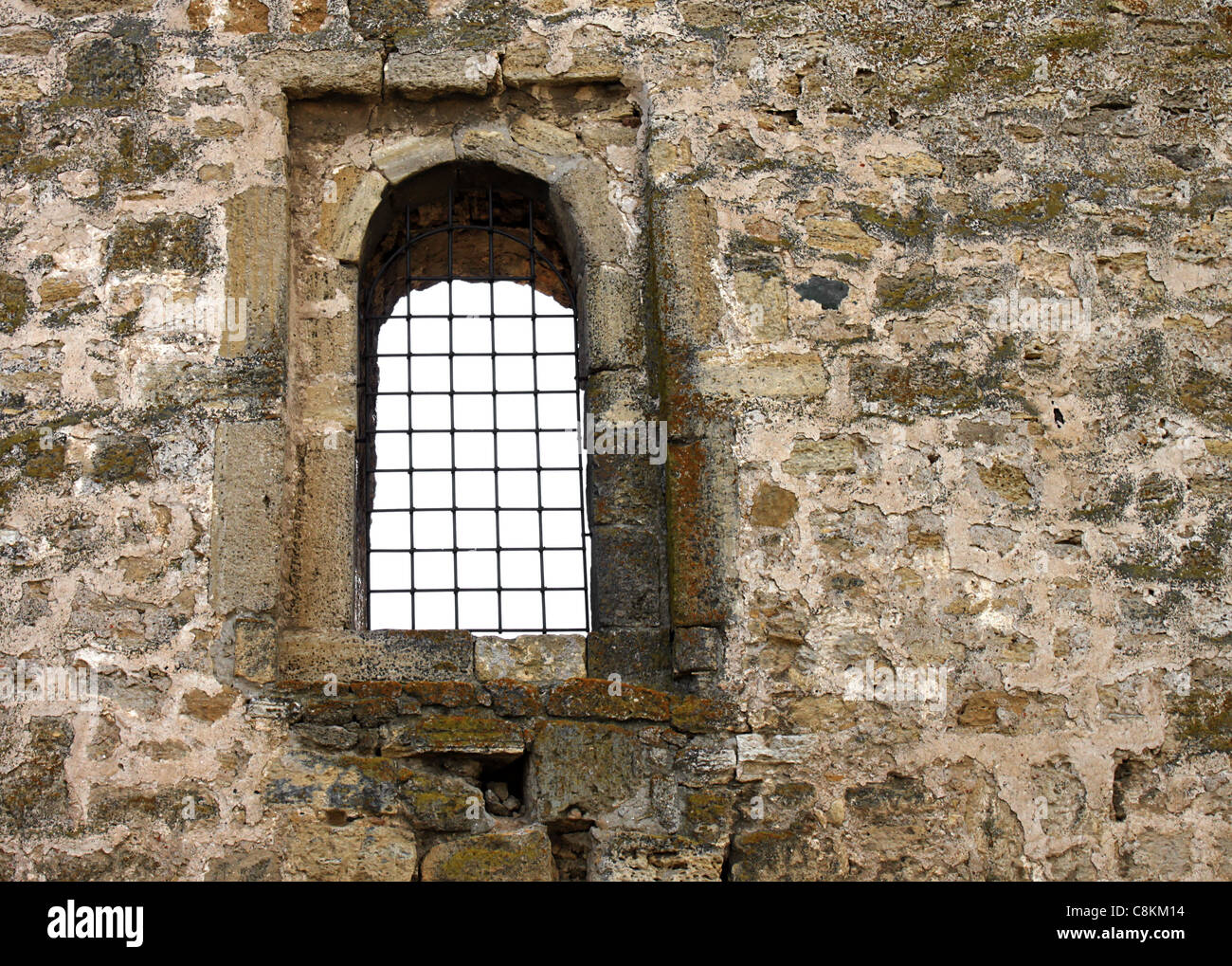 window of jail in ancient fortress, Belgorod-Dnestrovskiy, Ukraine Stock Photo