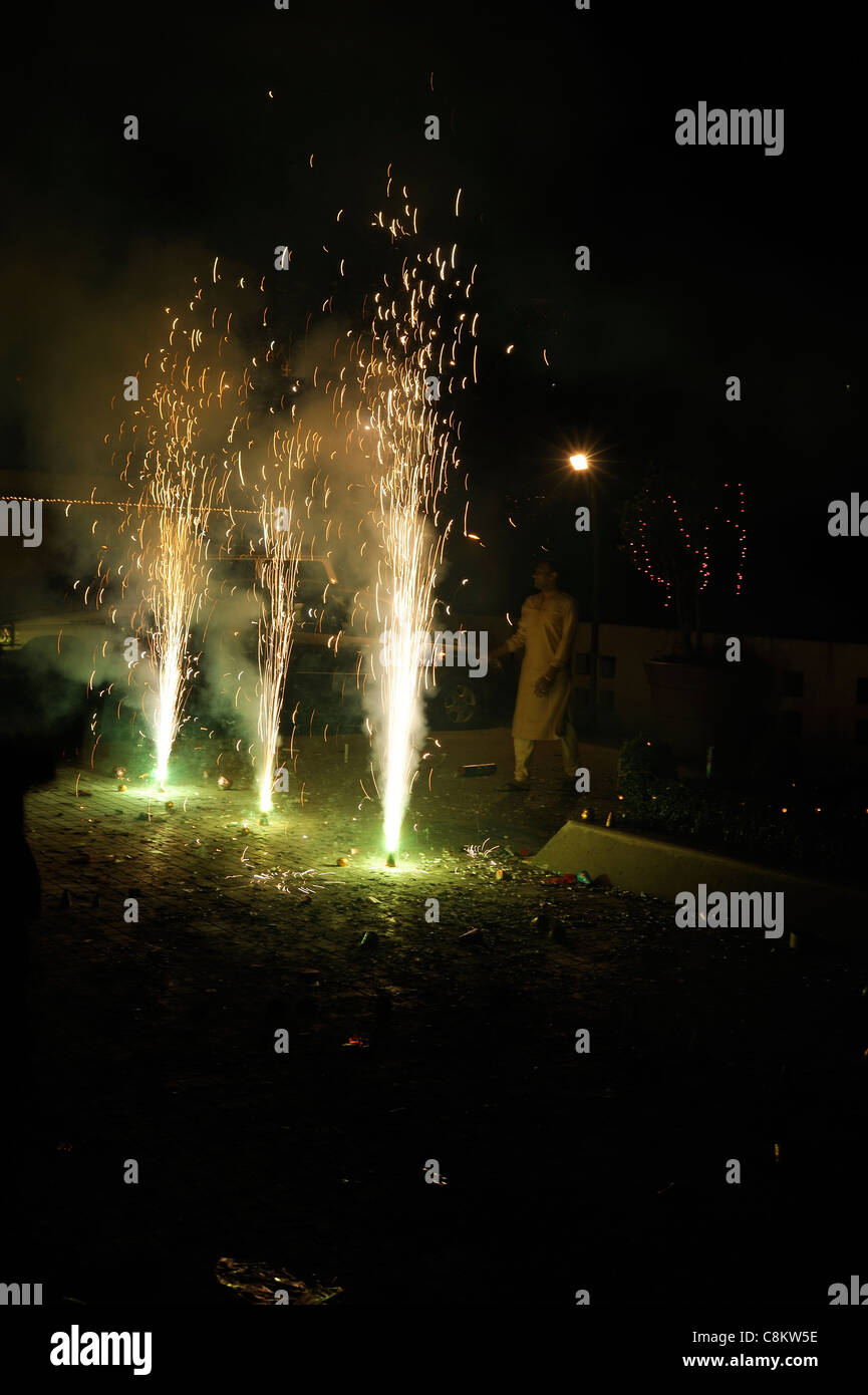 Diwali Fireworks & celebration Stock Photo