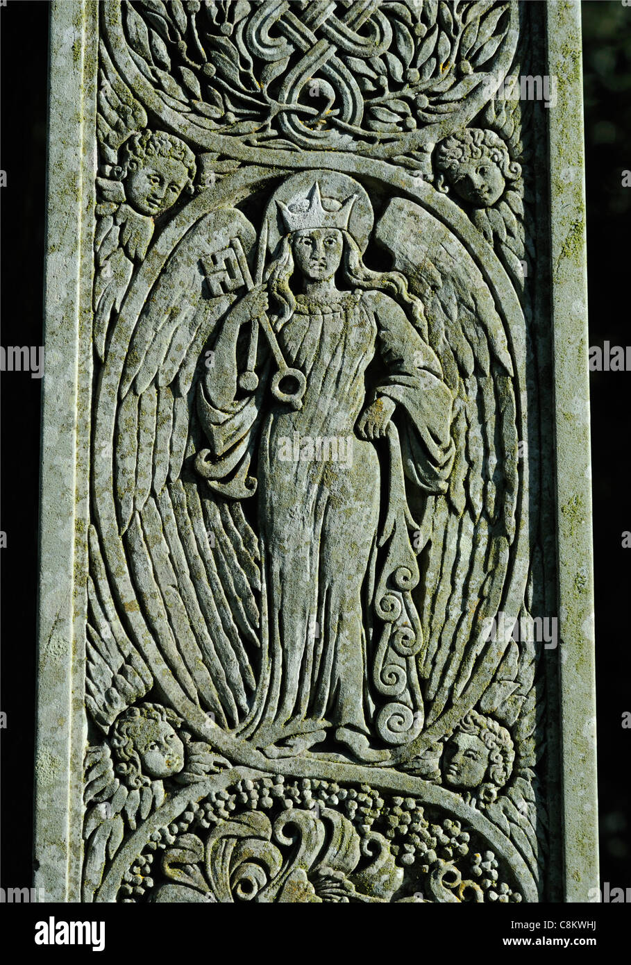 The grave of John Ruskin (detail). Church of Saint Andrew, Coniston, Lake District National Park, Cumbria, England, U.K., Europe Stock Photo