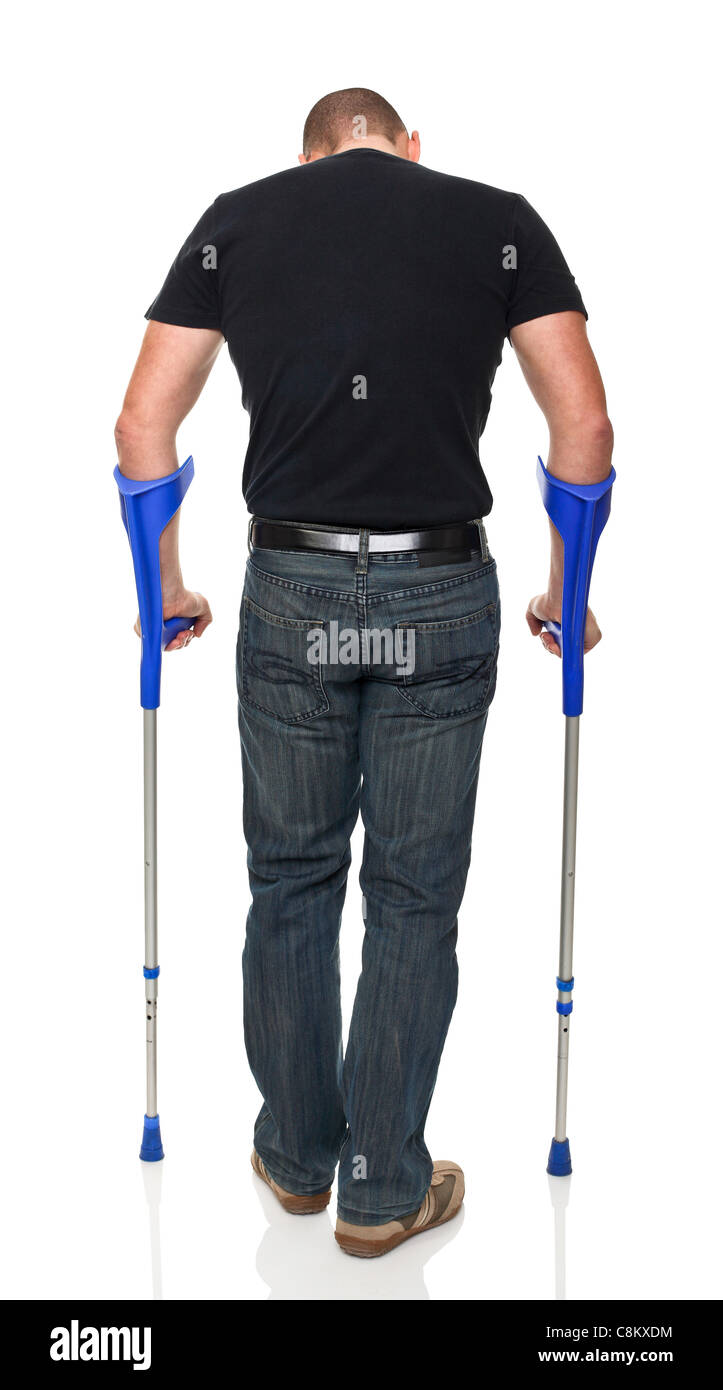 Man on crutches hires stock photography and images Alamy