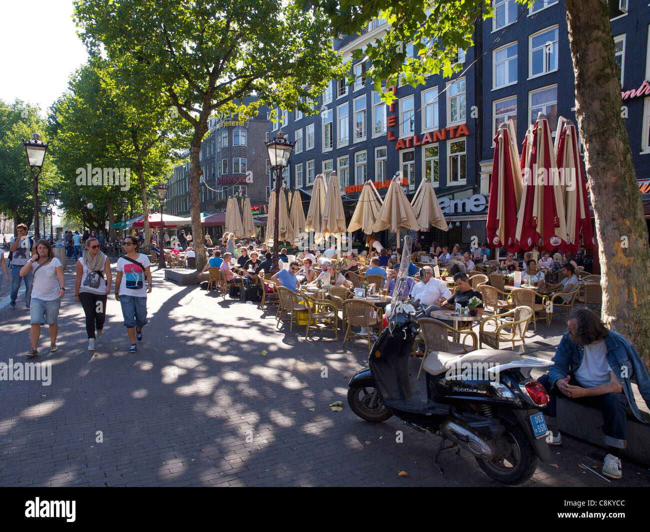 Rembrandtplein rembrandt square in Amsterdam the Netherlands is a square with many cafes and restaurants Stock Photo