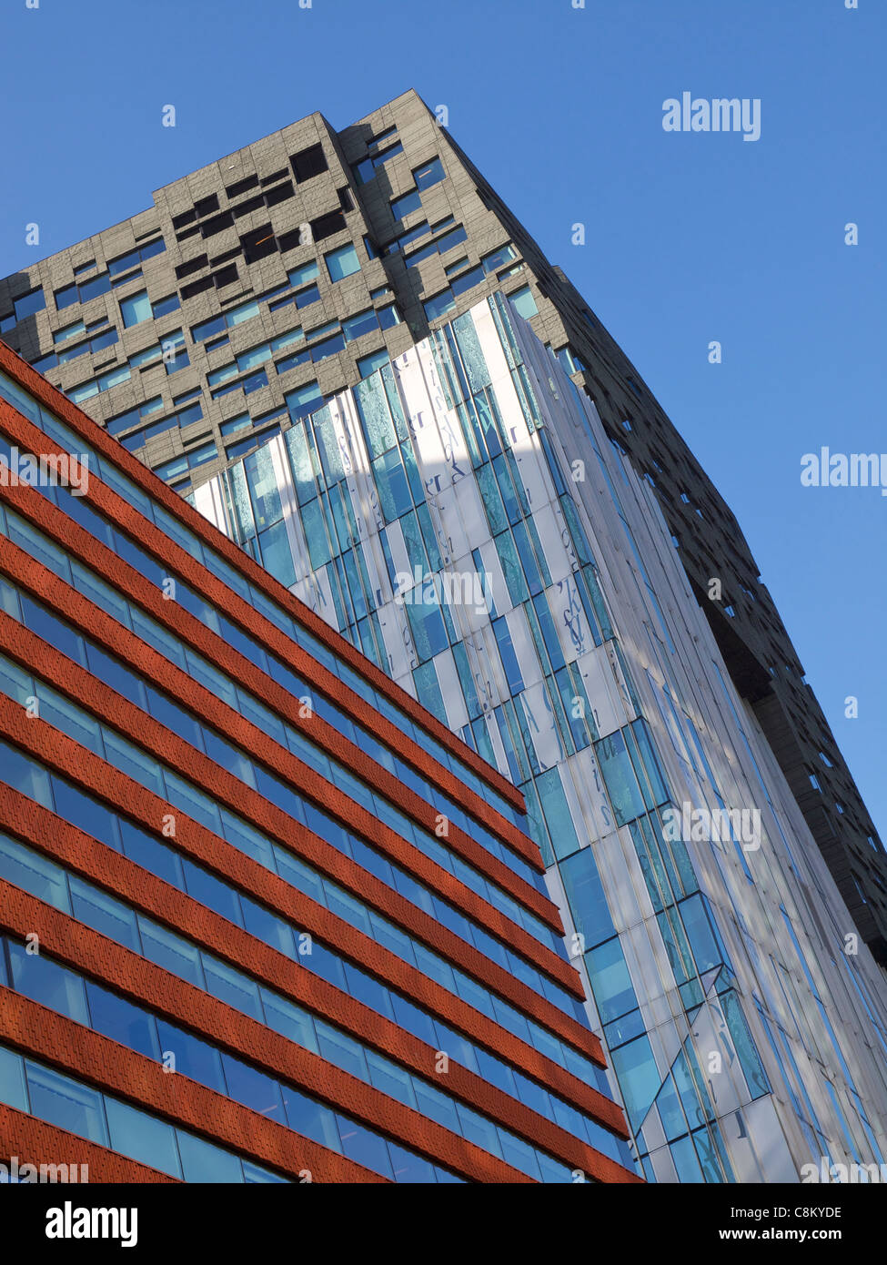 Contemporary architecture on the Zuidas financial district of Amsterdam, the Netherlands Stock Photo