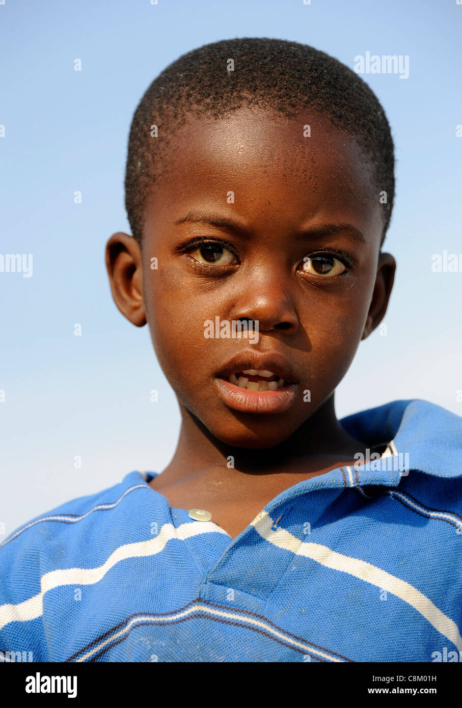 Portrait of young local boy in Imire Safari ranch. Marondera, Zimbabwe