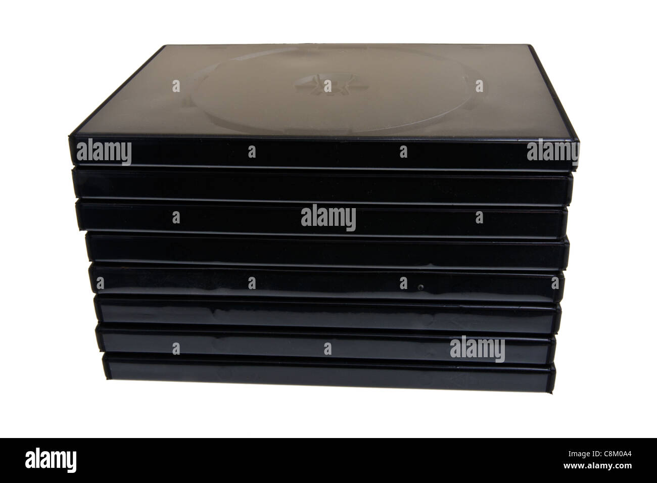 Stack of standard plastic DVD cases Stock Photo Alamy
