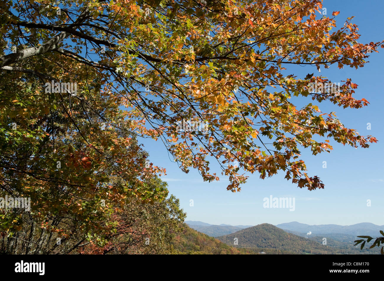 Fall in North Carolina in the Blue Ridge Mountains Stock Photo