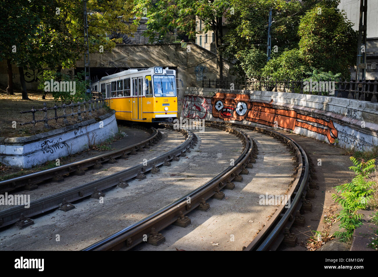 Tram in Budapest Stock Photo