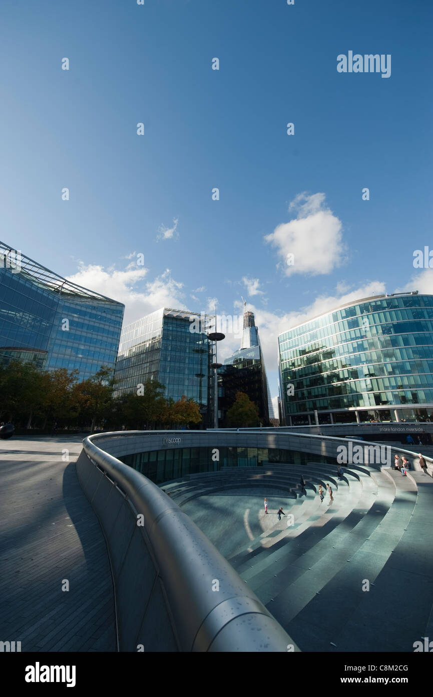 The Scoop at More London, a sunken outdoor amphitheatre surrounded by