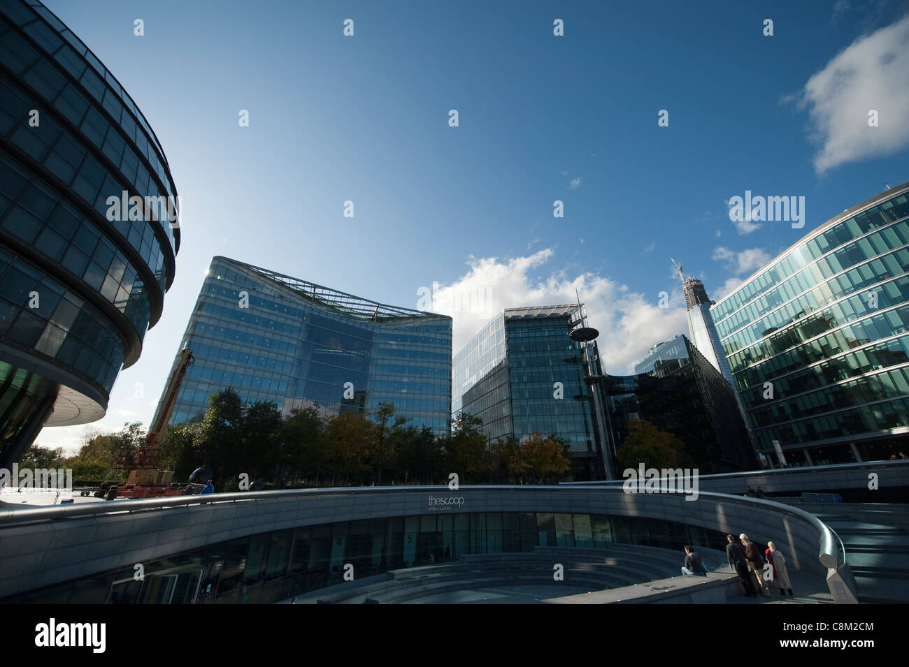 The Scoop at More London, a sunken outdoor amphitheatre surrounded by