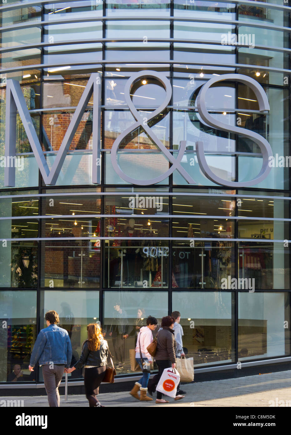 Marks and Spencer store front at Rampant Horse Street in Norwich, Norfolk, England. Stock Photo