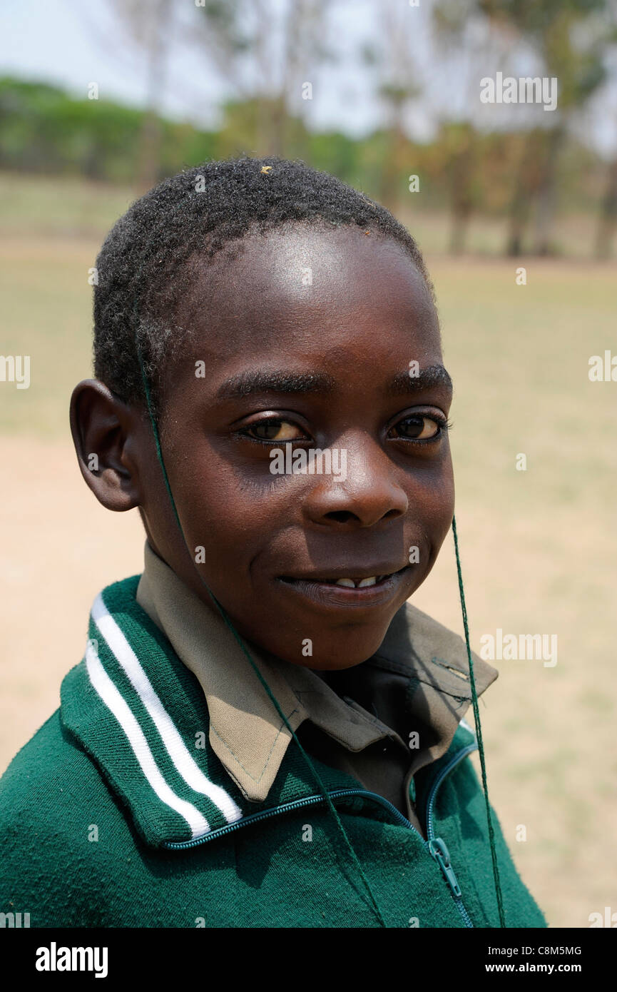Portrait of 12-13 year old school boy in Zimbabwe. Stock Photo