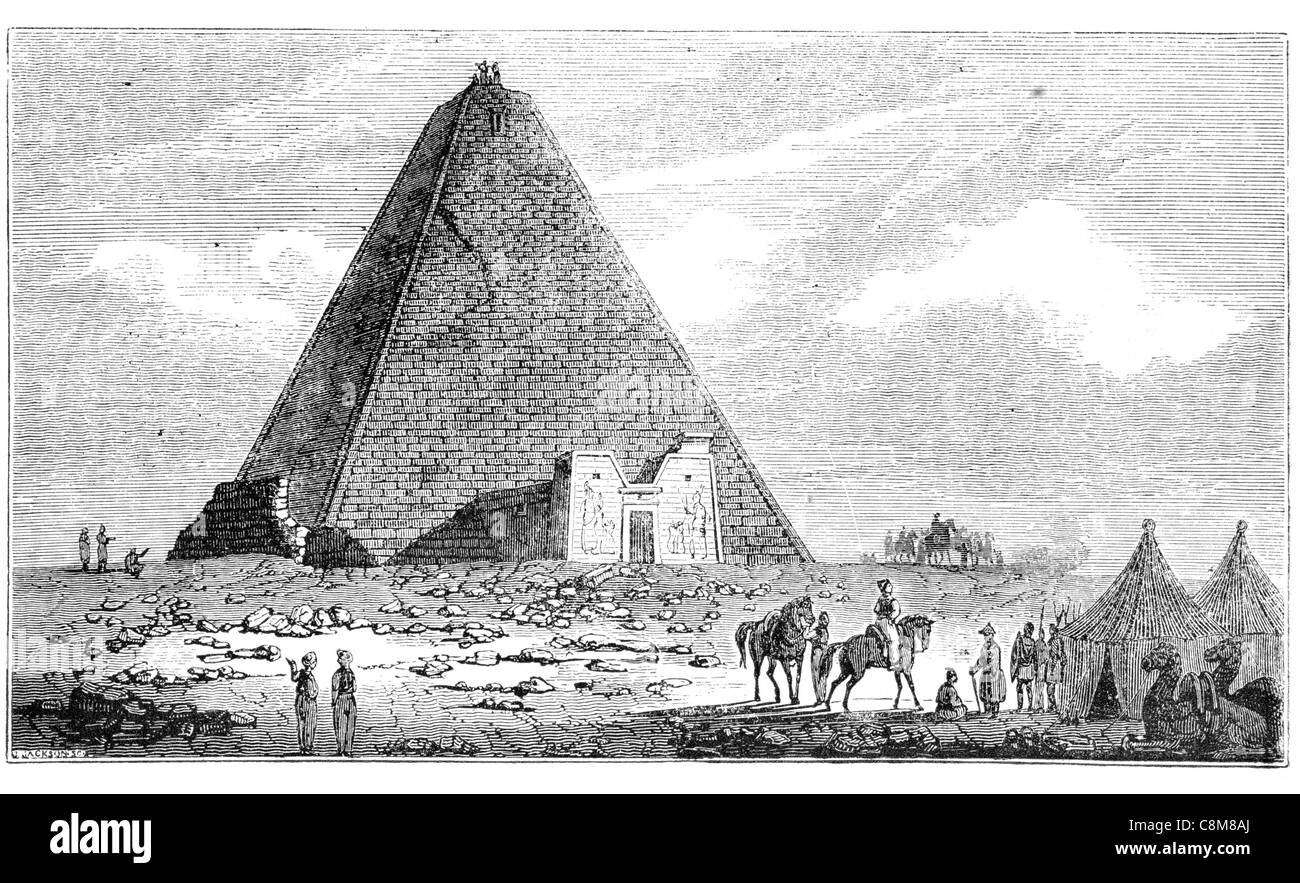 Nubian pyramids Kushite Napata Meroe Egyptian kingdom pyramid Nile valley Nubia Sudan Egypt Stock Photo