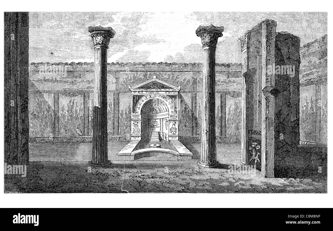 Pompeian Pompeii Architecture Interior Mansion Column