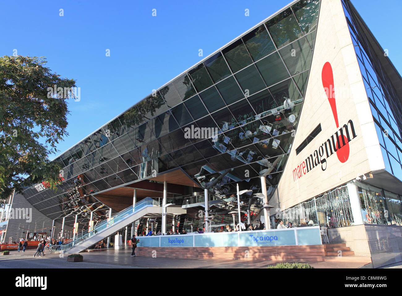 The Maremagnum Compex, a big shopping mall and entertainment centre at Port  Vell, in the old port, in Barcelona, Spain Stock Photo - Alamy