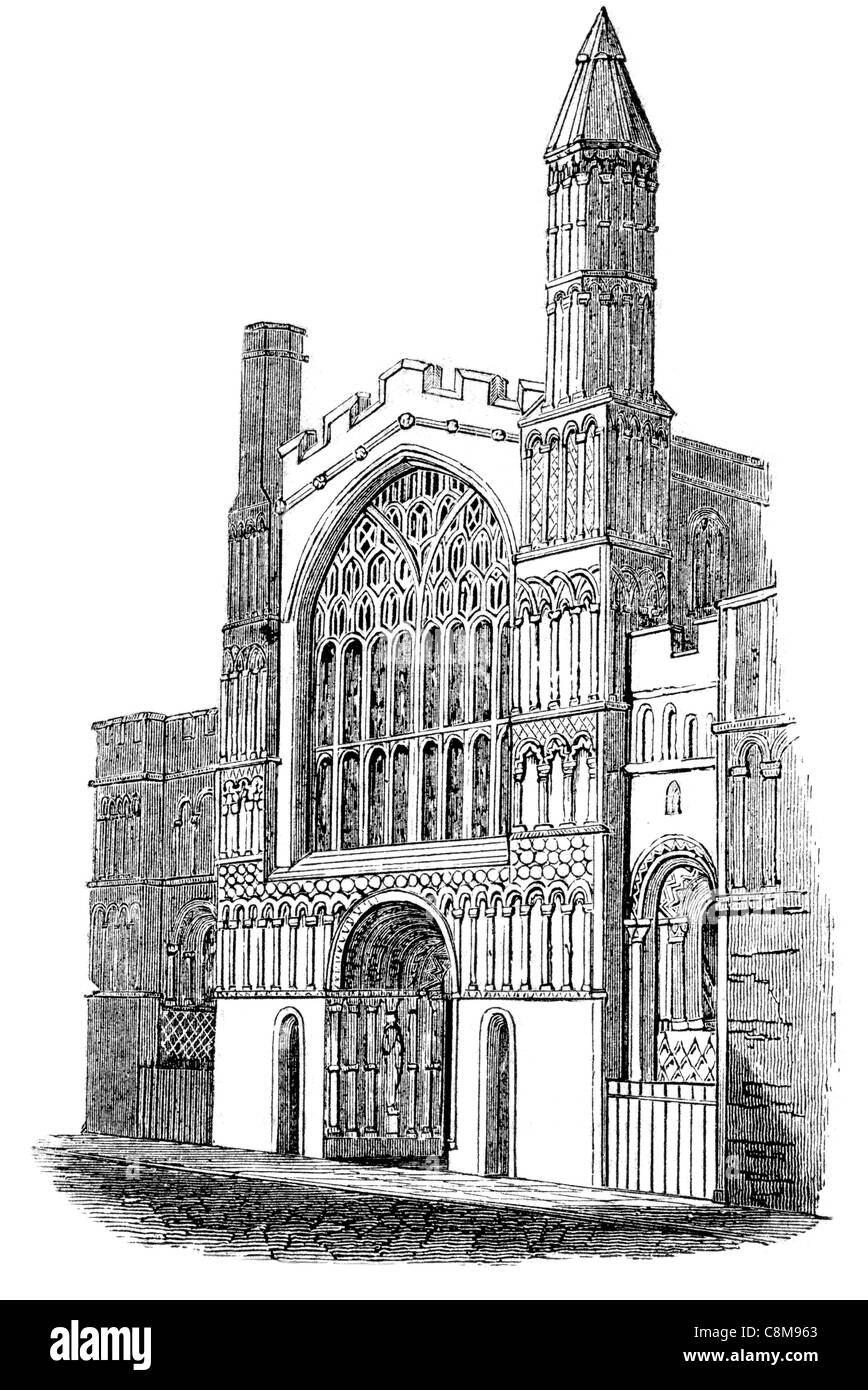 West front Rochester Cathedral Church Christ Blessed Virgin Mary Norman Kent religion Chaplin chapel nave Stock Photo