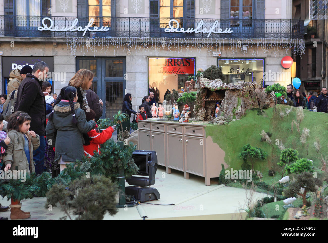 The annual traditional nativity scene in Placa de Sant Jaume in the